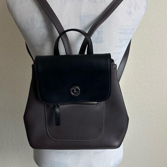 L Credi Backpack Black Brown Taupe Made In‎ Italy Faux Leather Rucksack Womens main image 6